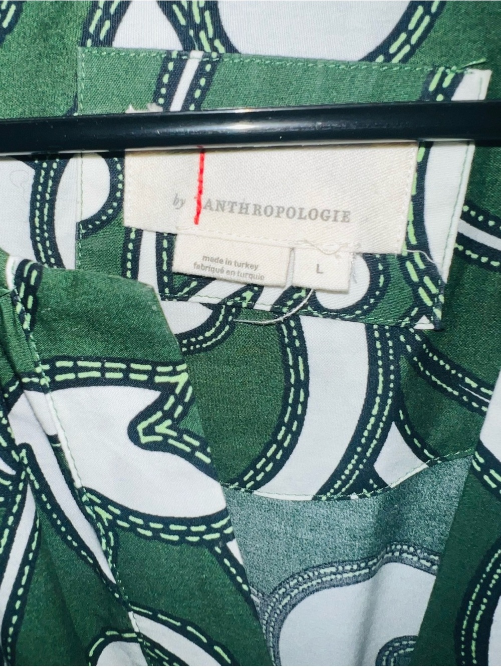 Anthropologie Somerset Forest Green and White Printed Tiered Maxi Dress - Picture 3 of 5